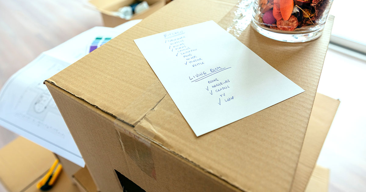 A checklist for packing an apartment or house for a move